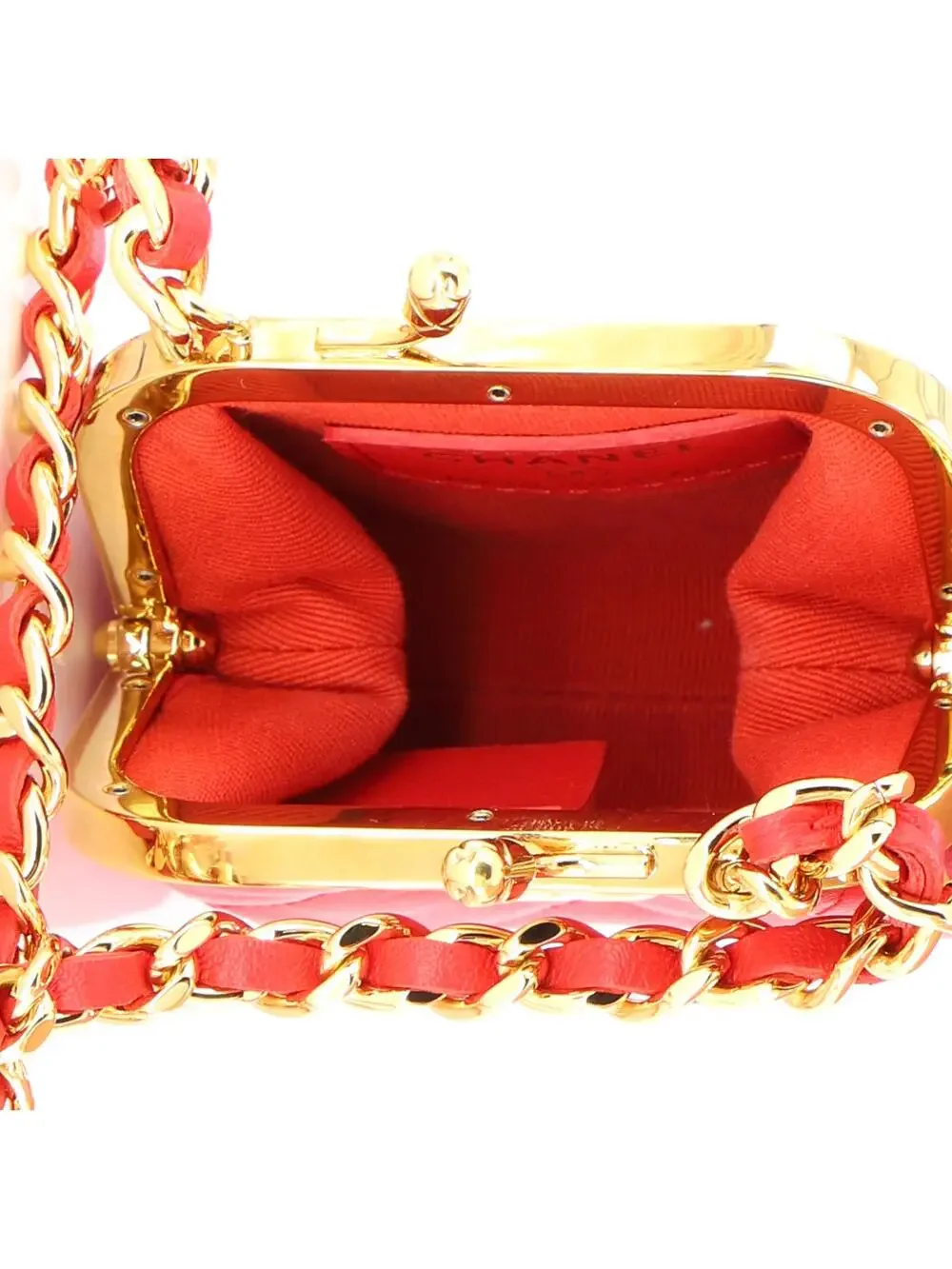 Chanel Kiss Lock Clutch With Chain #268823C21B